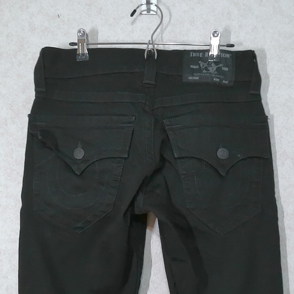 LKNW True Religion Ricky Relaxed Stretch Straight Leg Jet Black Mens Jeans 28/33 - Picture 7 of 8